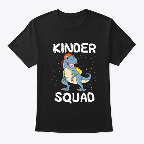 Kinder Squad Back To School Teacher T Sh Black T-Shirt Front