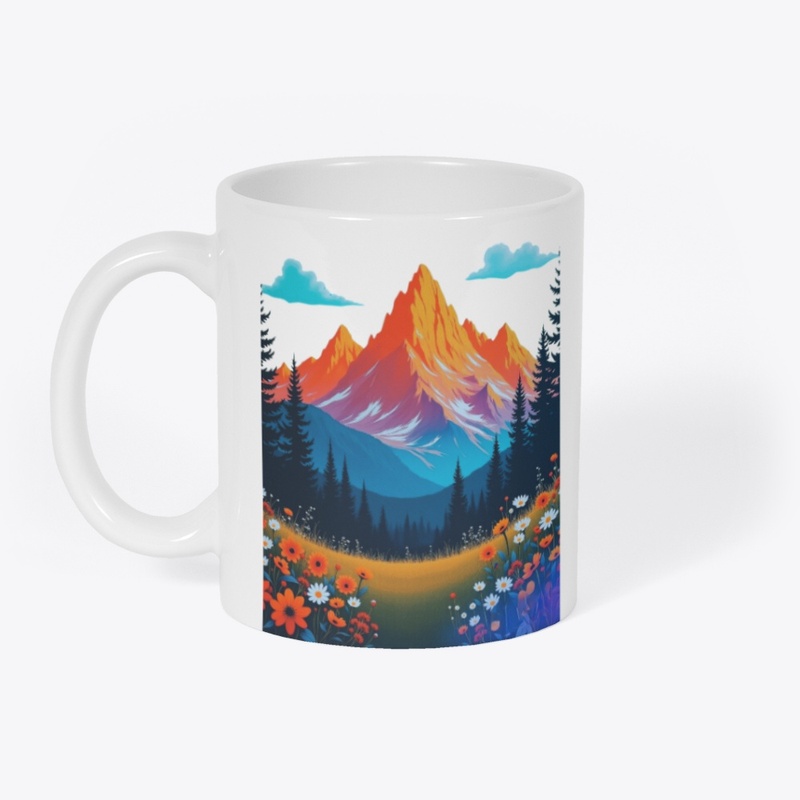 Orange mountain design 