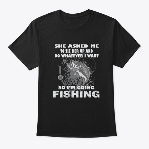 Love Fishing Tees Shirts For Fisherman G Black T-Shirt Front