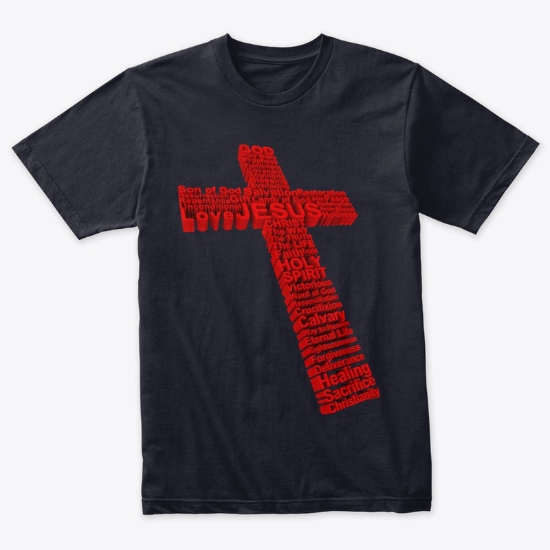 Christian Red Cross with Faith Words