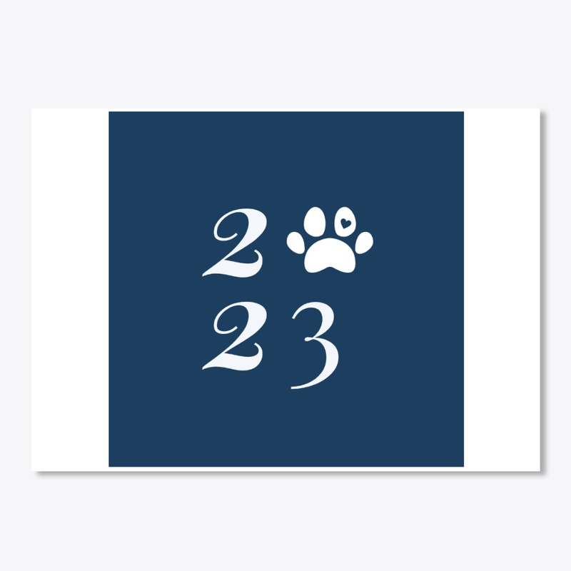 Blue and White 2023 Dog Mom Sticker