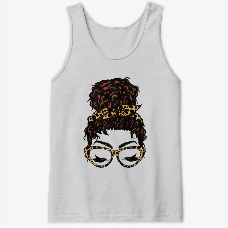 Curly red hair messy bun cat eye 