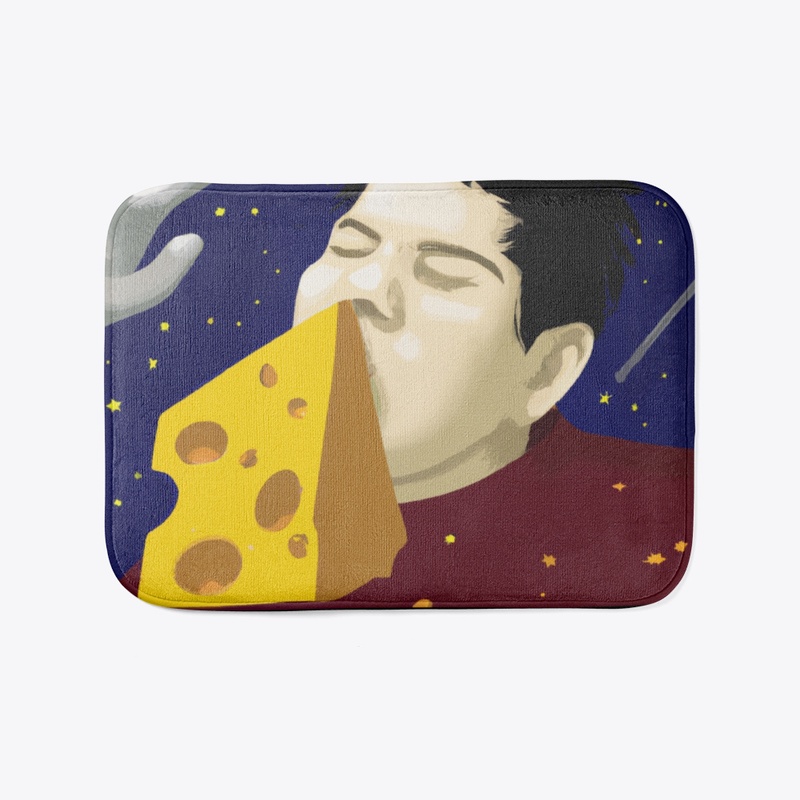 Space cheese design bath mat