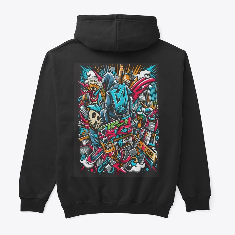 Skateboard Graffiti| Glitch Art |T-Shirt