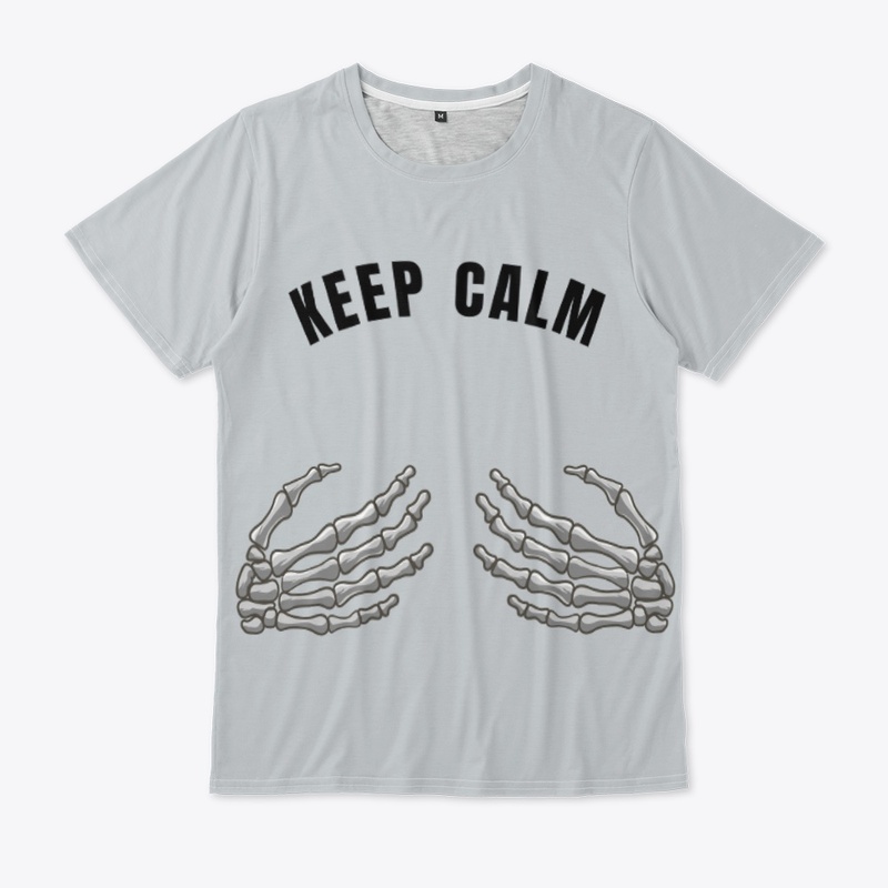keep calm skeleton hug hands 