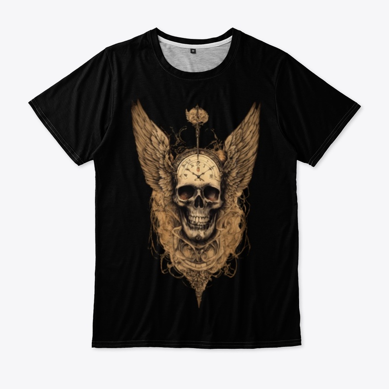  design of a skull and wings Tishirt 