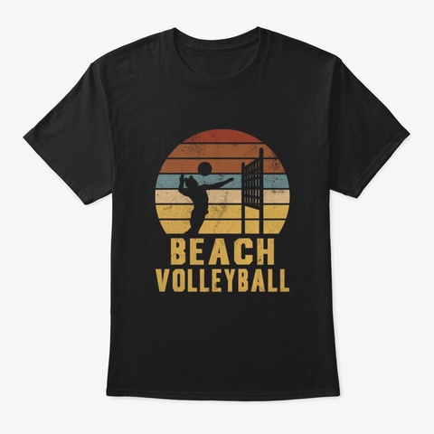 Beach Volleyball Beach Volleyball Team T Black T-Shirt Front