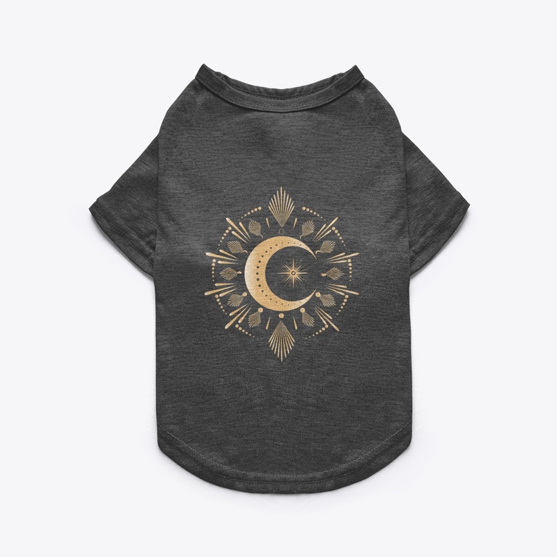 Mystic Moon with mandala art t-shirts