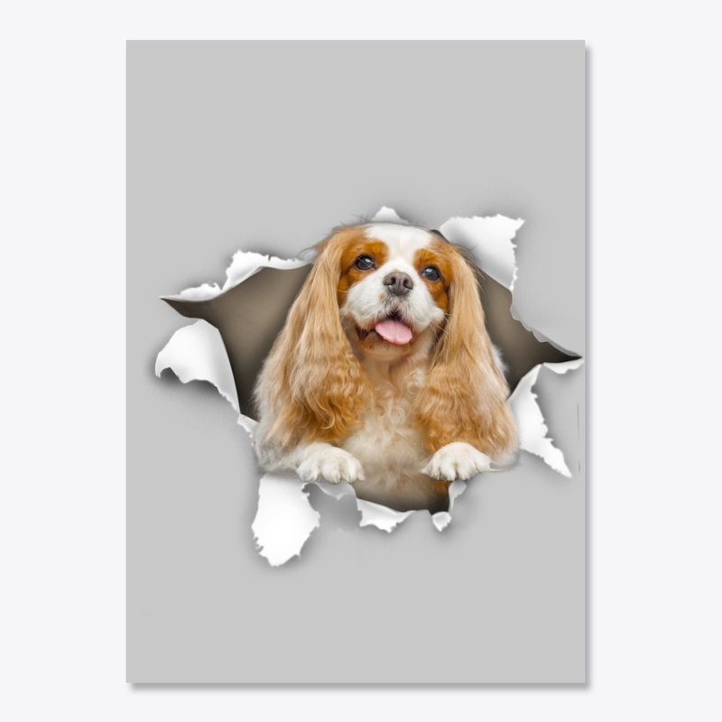 King Charles Spaniel Torn Paper