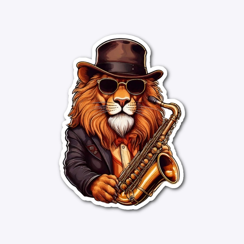 Jazz Saxophone Lion Design