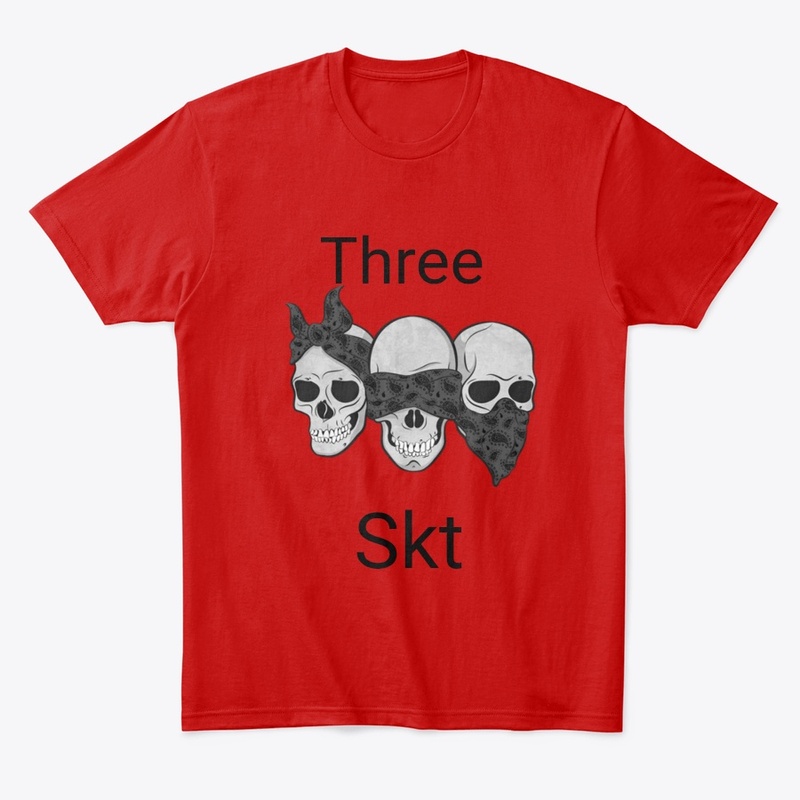 Three skeleton logo design tshirt 