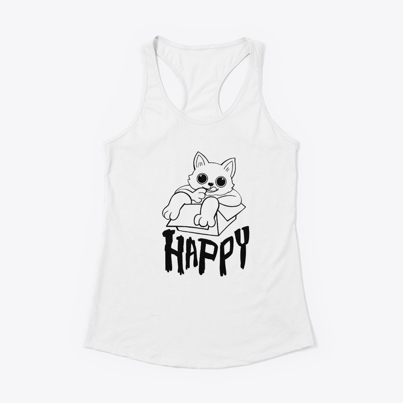 happy cat line art