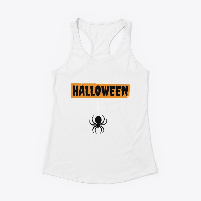 Halloween text and spider design 