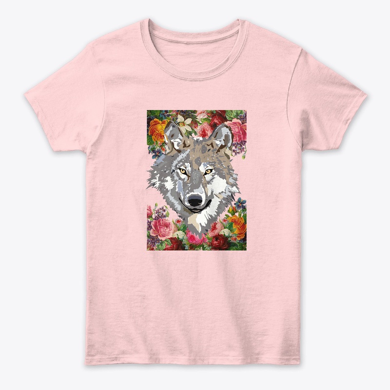 Beautiful Flowers Elegant Wolf Artsy Top
