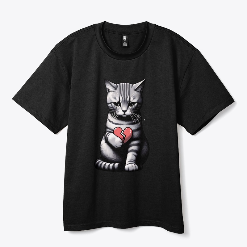 Midnight Heartbroken Kitty Tee