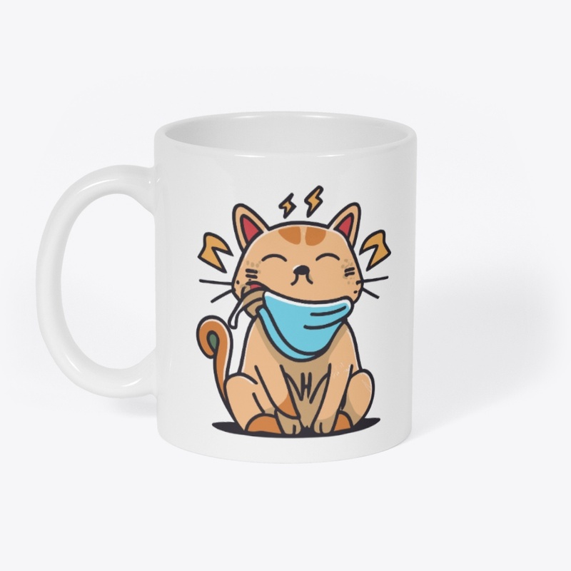 T-shirt design with "Cat coughing"