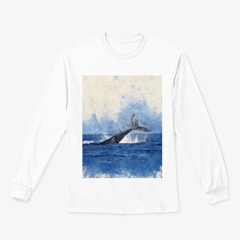 blue beige whale in the sea water