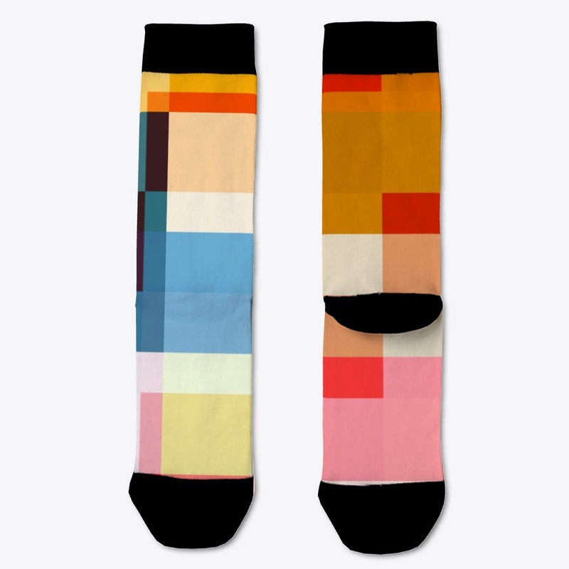 Abstract Pixel Patchwork Pattern Art