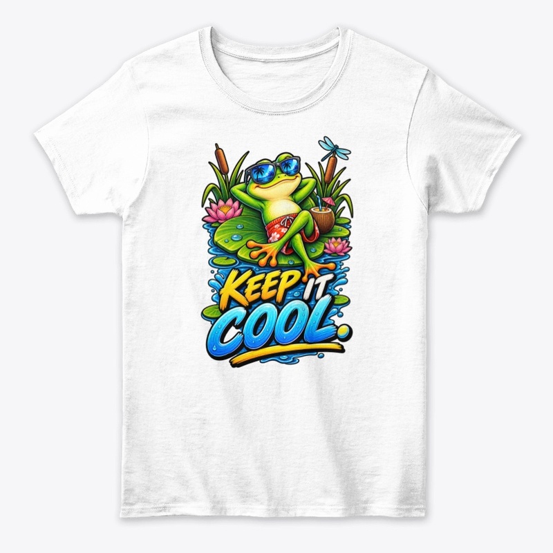 Keep It Cool Funny Frog T-Shirt Design 
