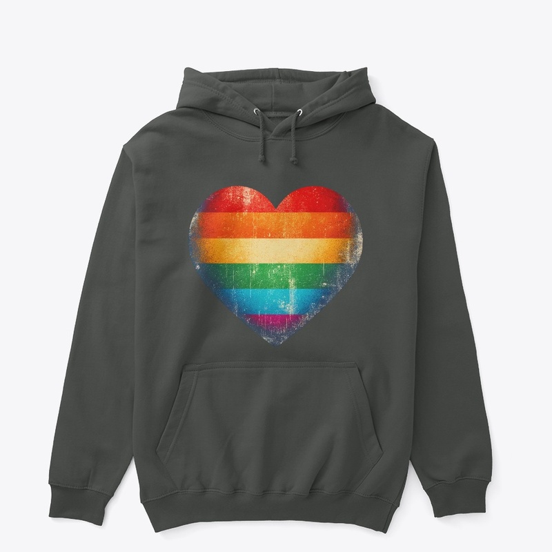 Grunge Pride Flag Heart LGBTQ