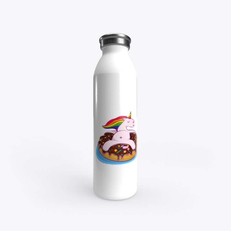 Rainbow unicorn on a donut tube
