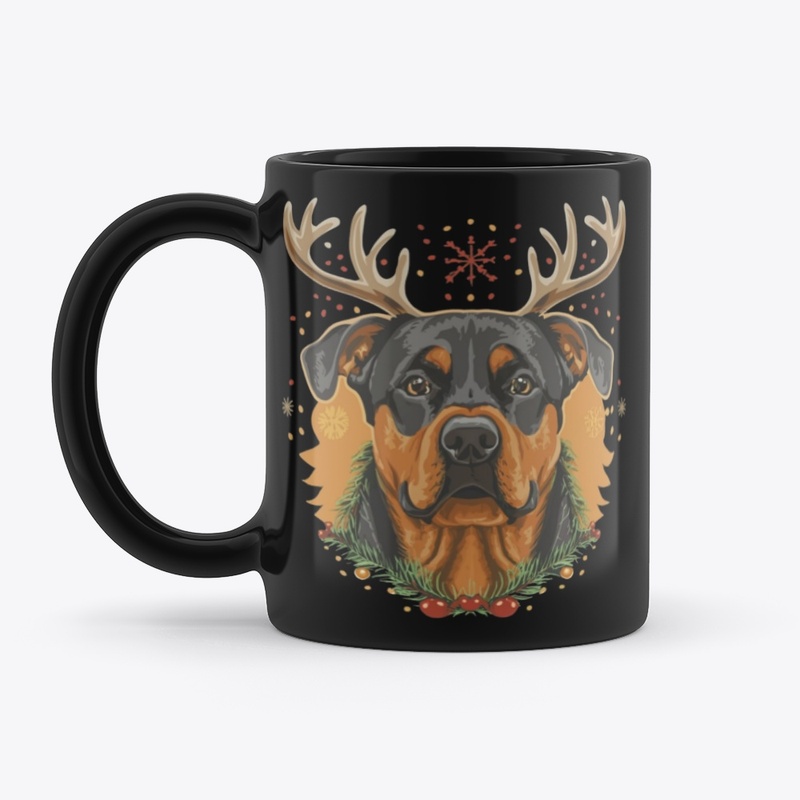 Rottweiler as a Deer Christmas 