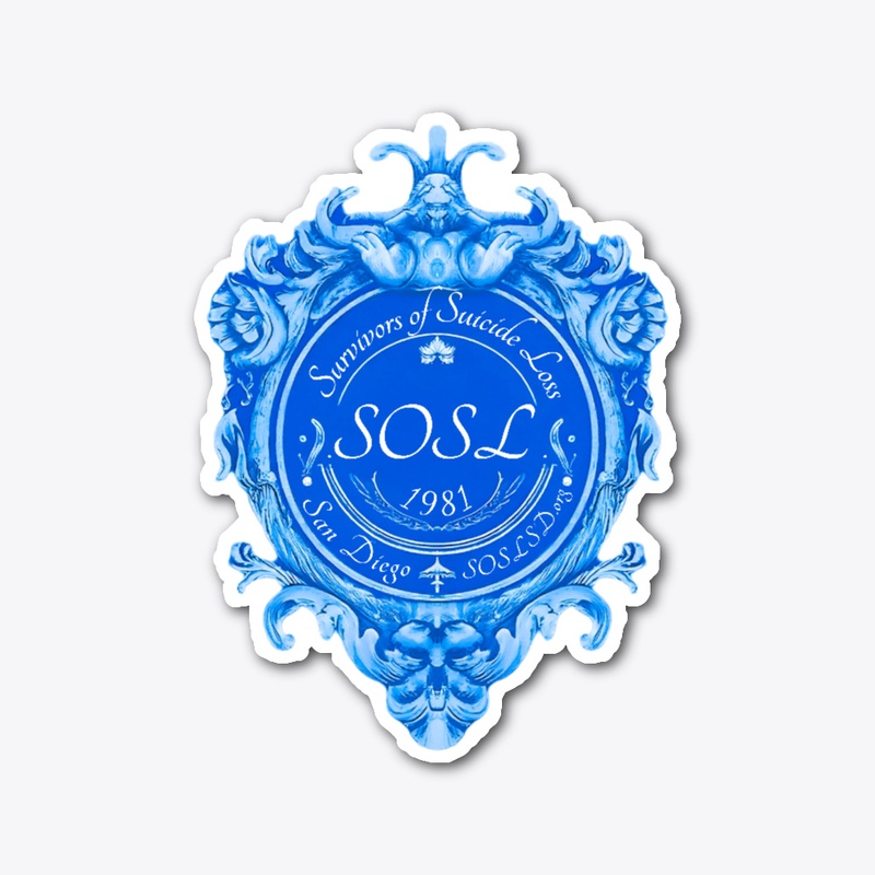 Royal SOSL sticker in pottery blue