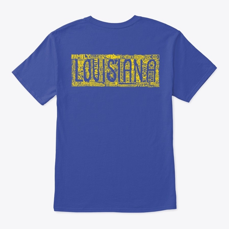 Louisiana Print Tee - Yellow text