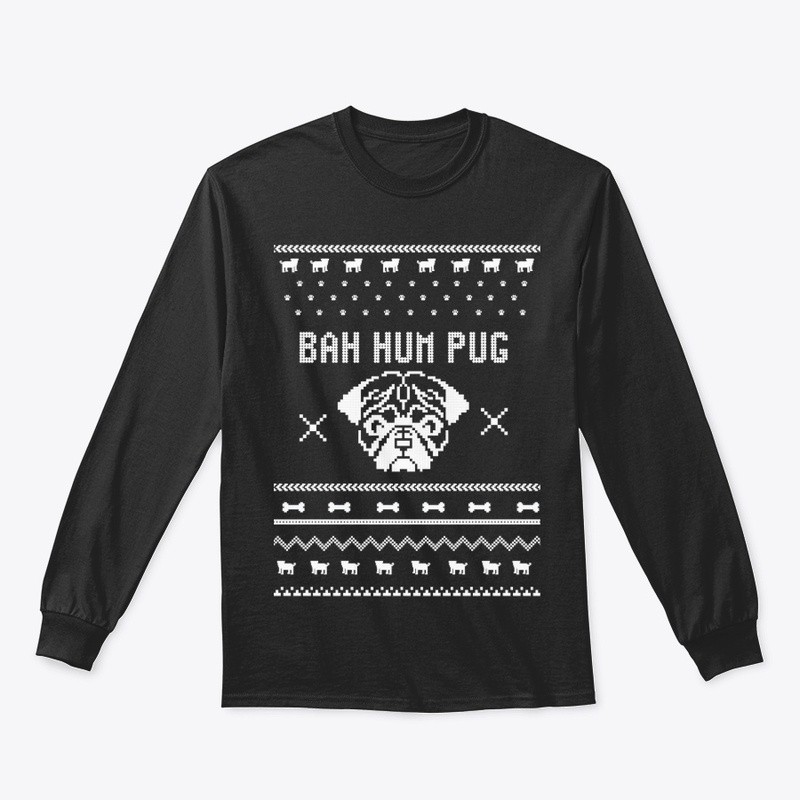 Sweater Shirt  Bah Hum Pug Slim Fit T