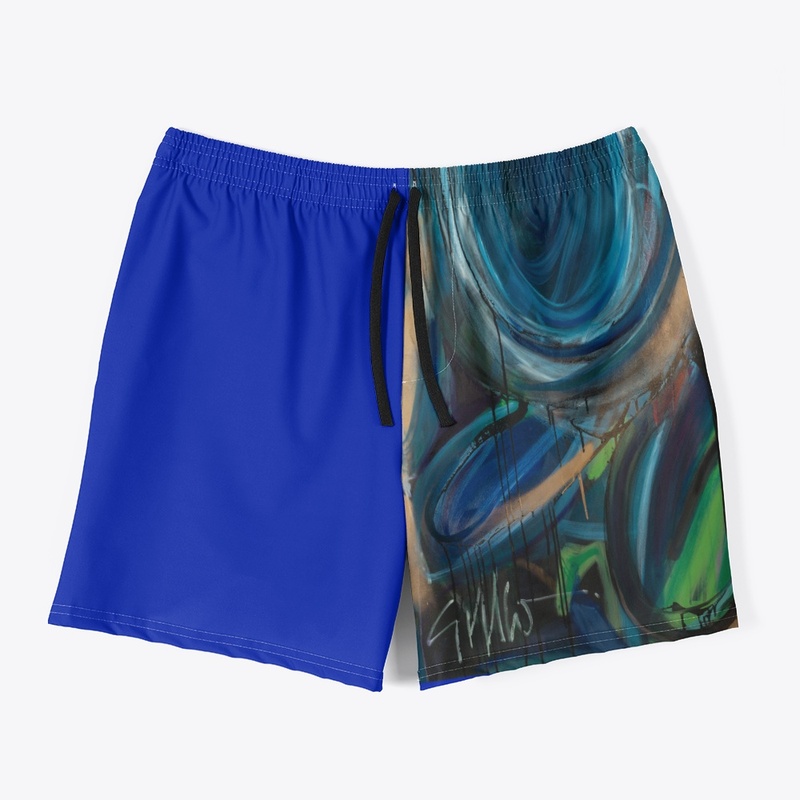 Circle print swim trunks