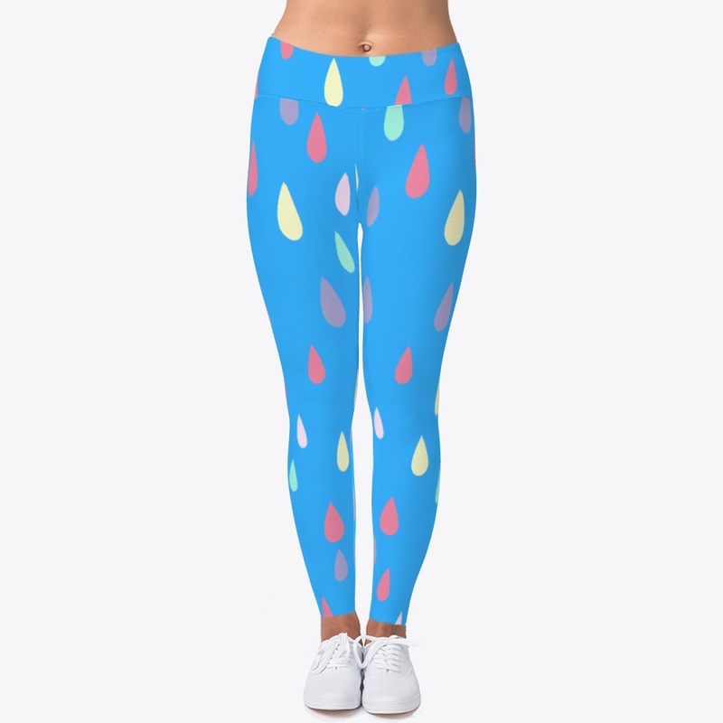 Coloured Teardrops on Blue Background