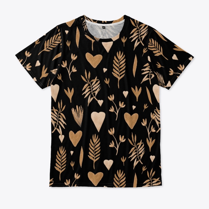 Allover printed design in black