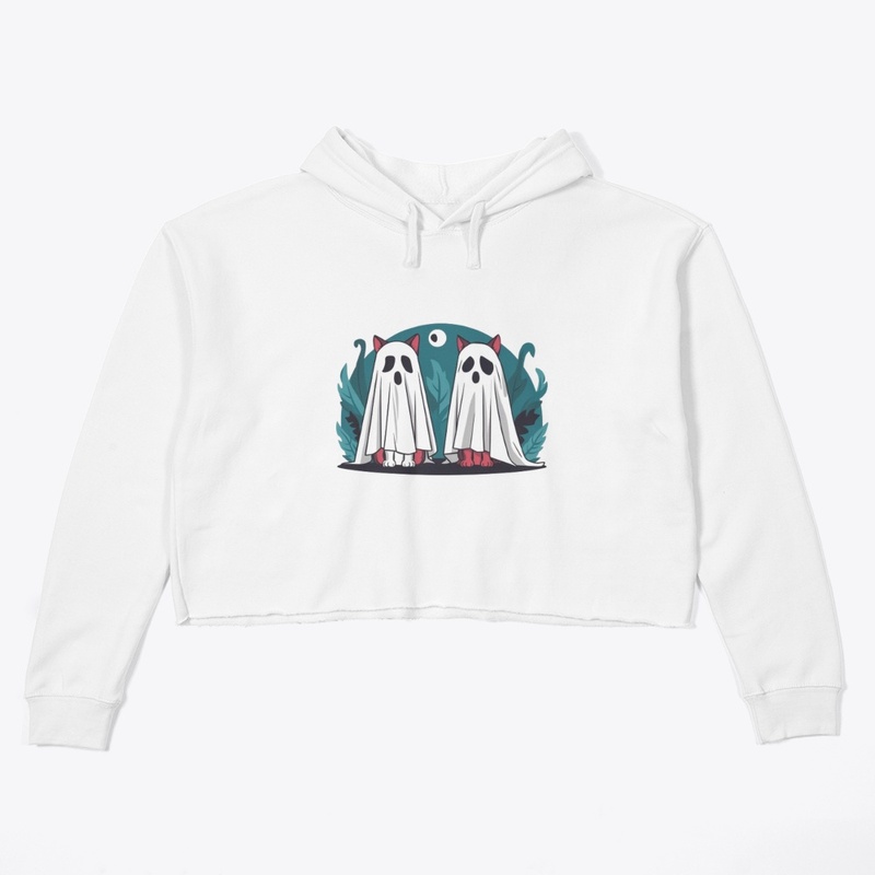Spooky Cats in Ghost Costumes