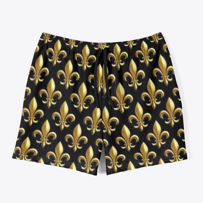 Regal Gold Fleur de Lis Men’s SwimTrunks