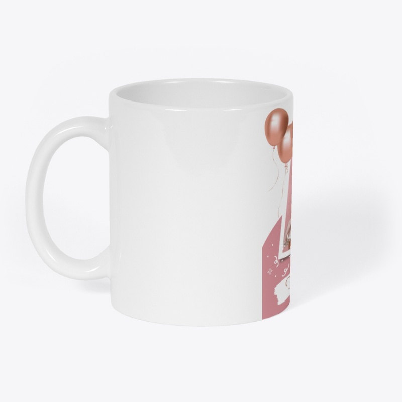 Pink White Minimalist Happy Birthday 
