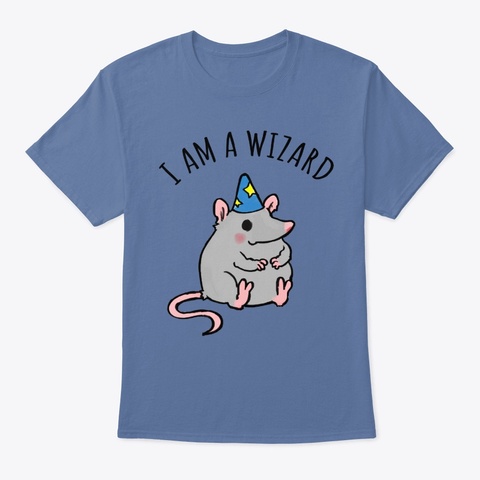 I Am A Wizard Denim Blue T-Shirt Front