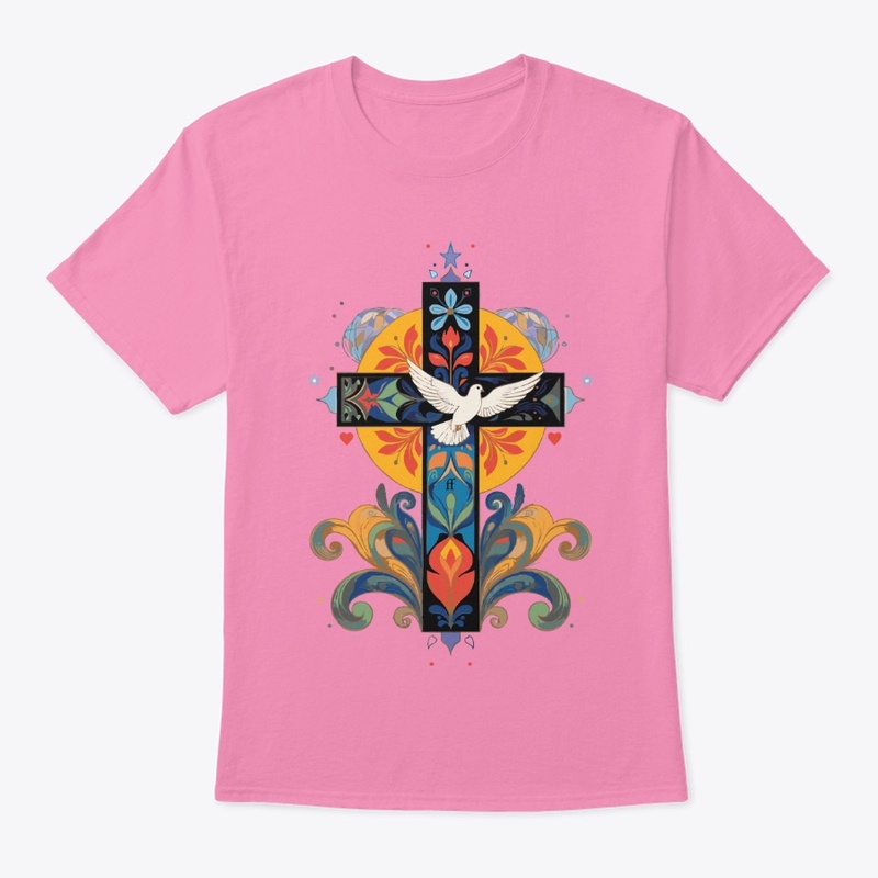 Colorful Cross with Dove (front) - C01