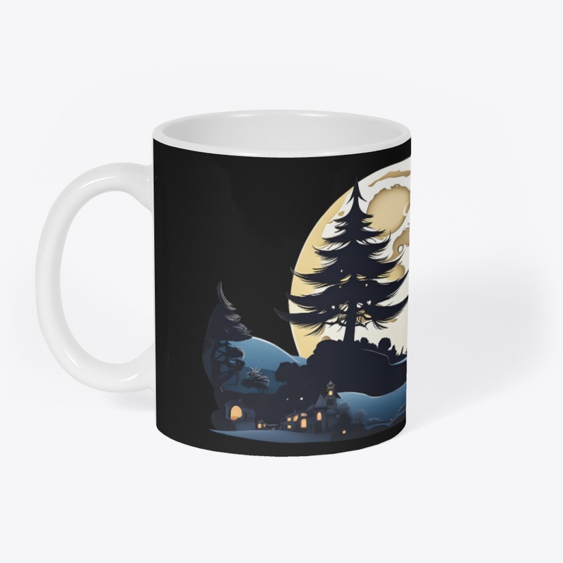 Wolf and Full Moon