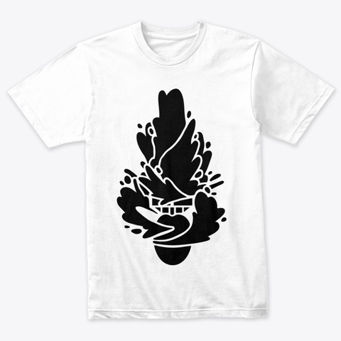 Art Bomb Ink Heather White T-Shirt Front