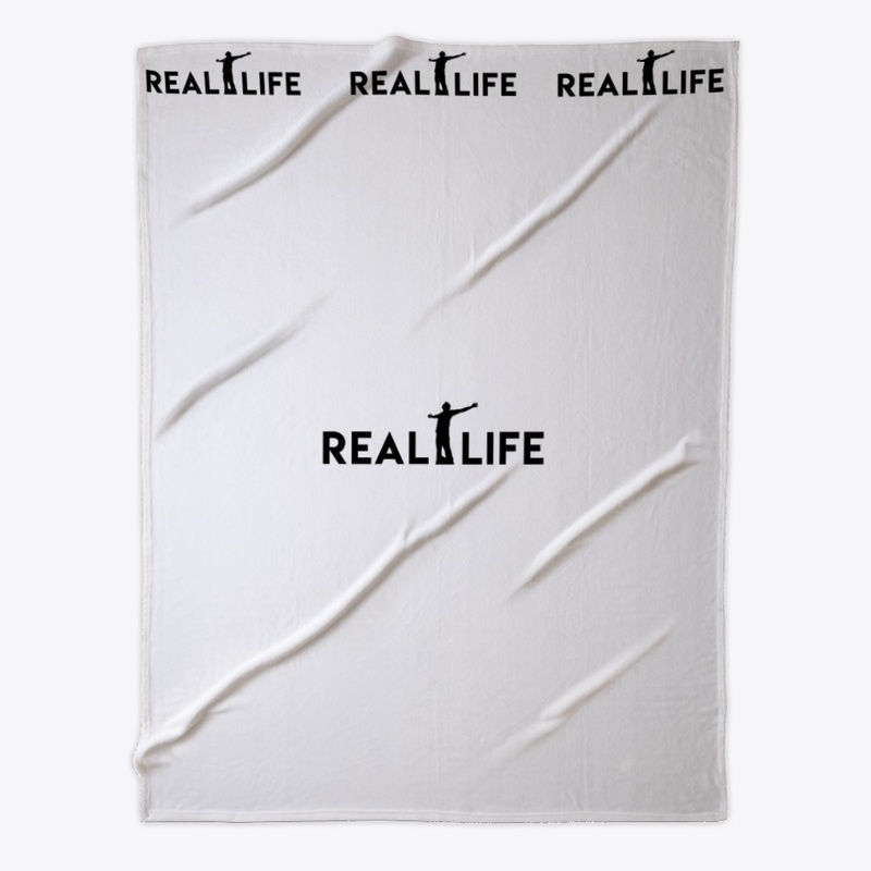 Real Life BASIC black logo blanket