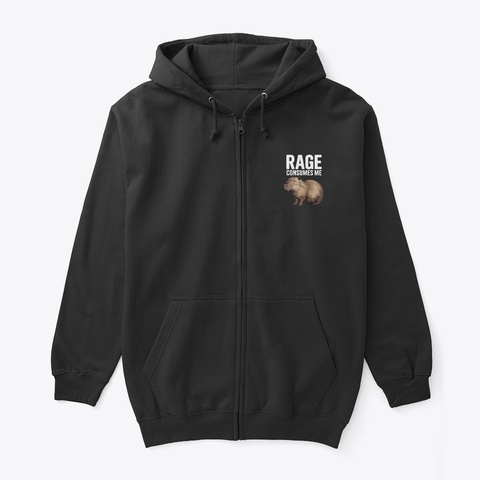  Rage Consumes Me Capybara Funny Silly Black Camiseta Front
