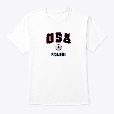 Usa Rules Football T Shirt White Maglietta Front