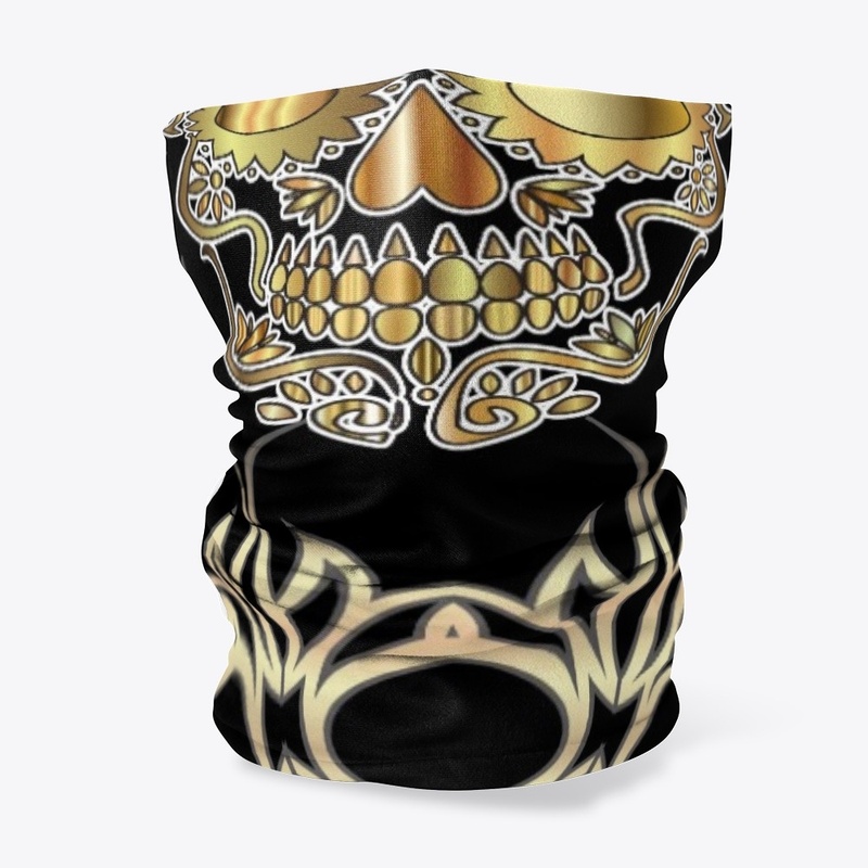 Day of The Dead Gold Candy Skull