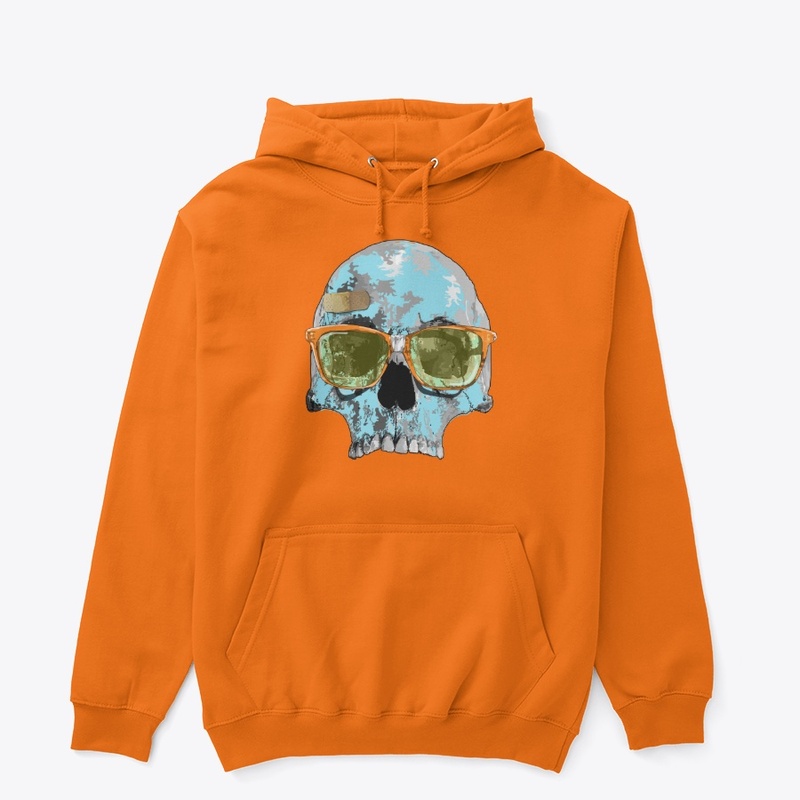 Turquoise skull - bandage & sunglasses