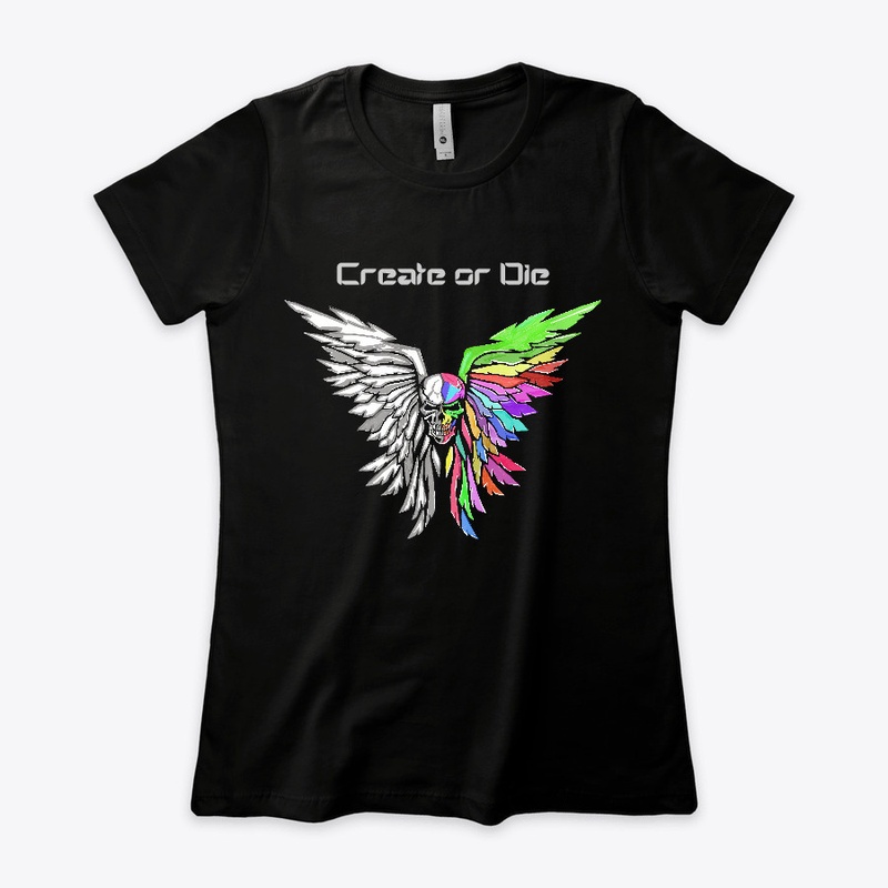 Create or Die Gaming Skull cool tees