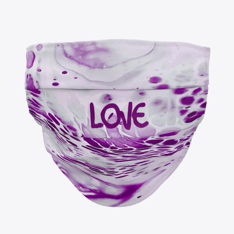 Purple Marble "LOVE" Face Mask