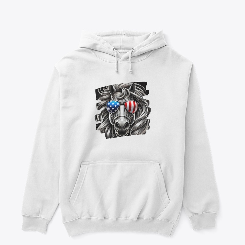 Lion Art with American Flag Sunglasses