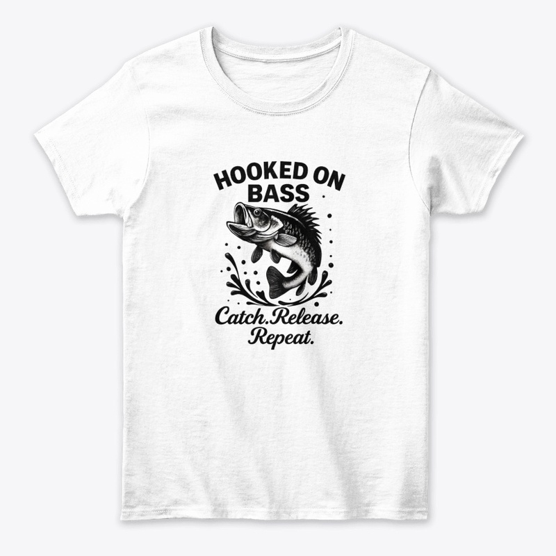 Hooked on Bass Fishing Tee