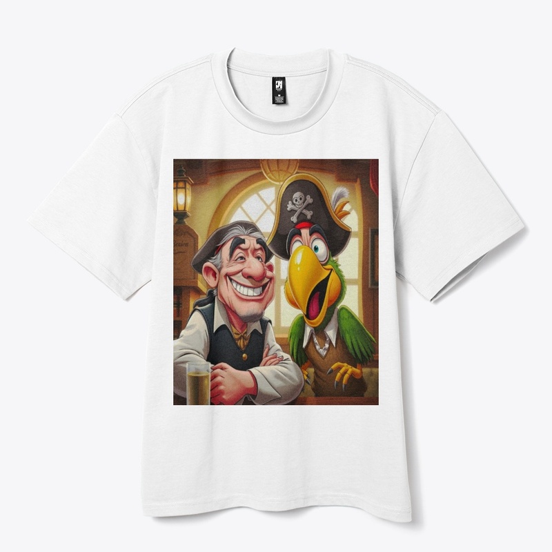 A MAN WITH PARROT T.SHIRT 