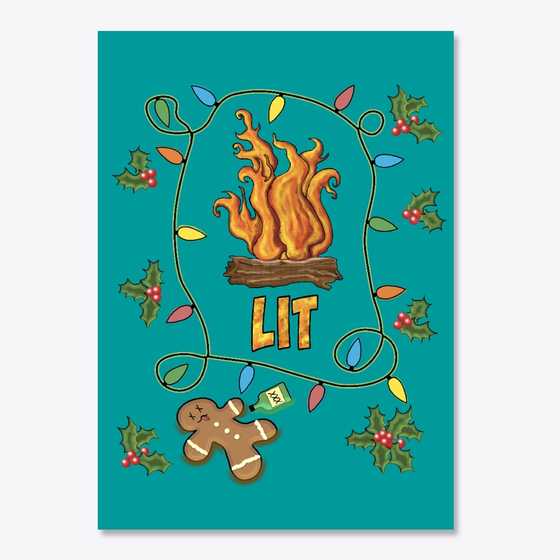 Lit. Funny Ugly Christmas Yule design.
